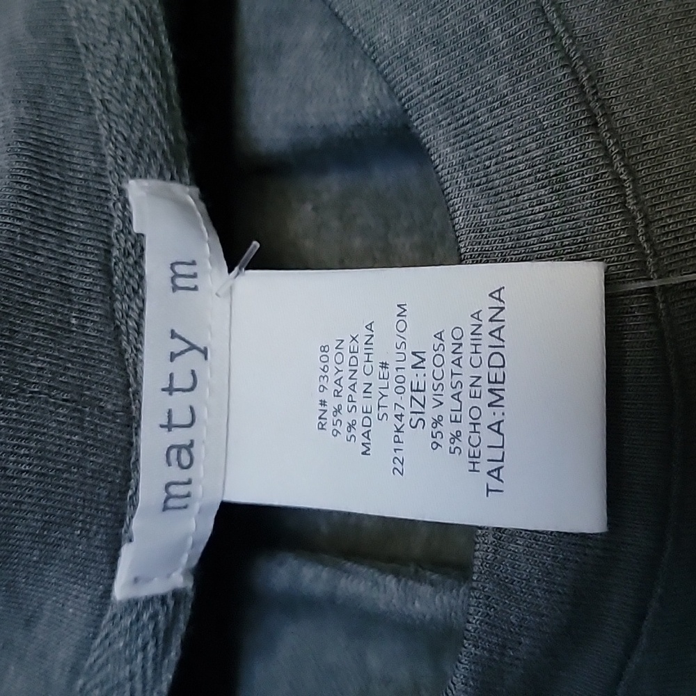Matty M size M french TERRY ROLL CUff TEE Ligh heather oliva ITEM#1514670 - Picture 7 of 12